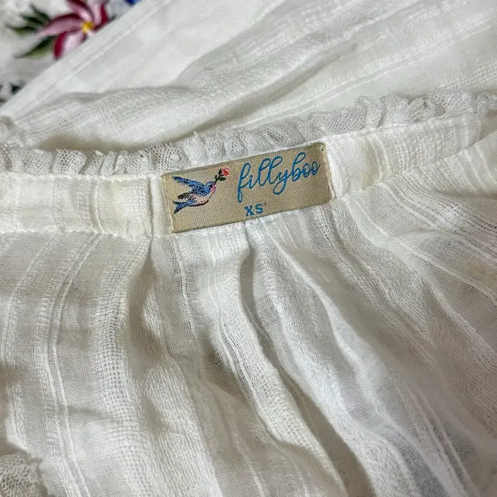 [BUNJANG] Fillyboo Bohemian Embroidered Long Dress / Fillyboo 필리부 롱 드레스 보헤미안 아이보리 자수 원피스 XS