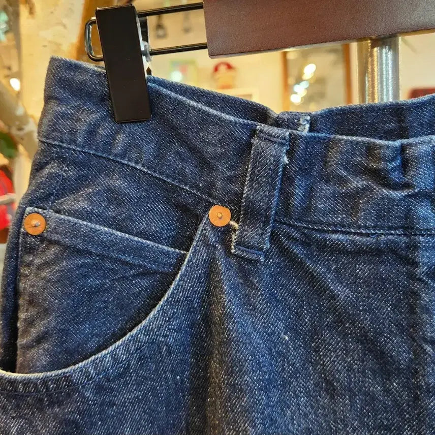 [BUNJANG] Indigo Front Zip A-line Flare Denim Skirt / 일본산 인디고 프론트 지퍼 A라인 플레어 데님 스커트