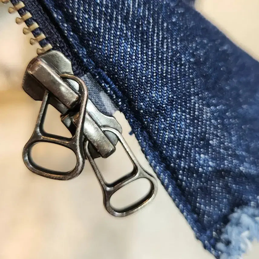 [BUNJANG] Indigo Front Zip A-line Flare Denim Skirt / 일본산 인디고 프론트 지퍼 A라인 플레어 데님 스커트