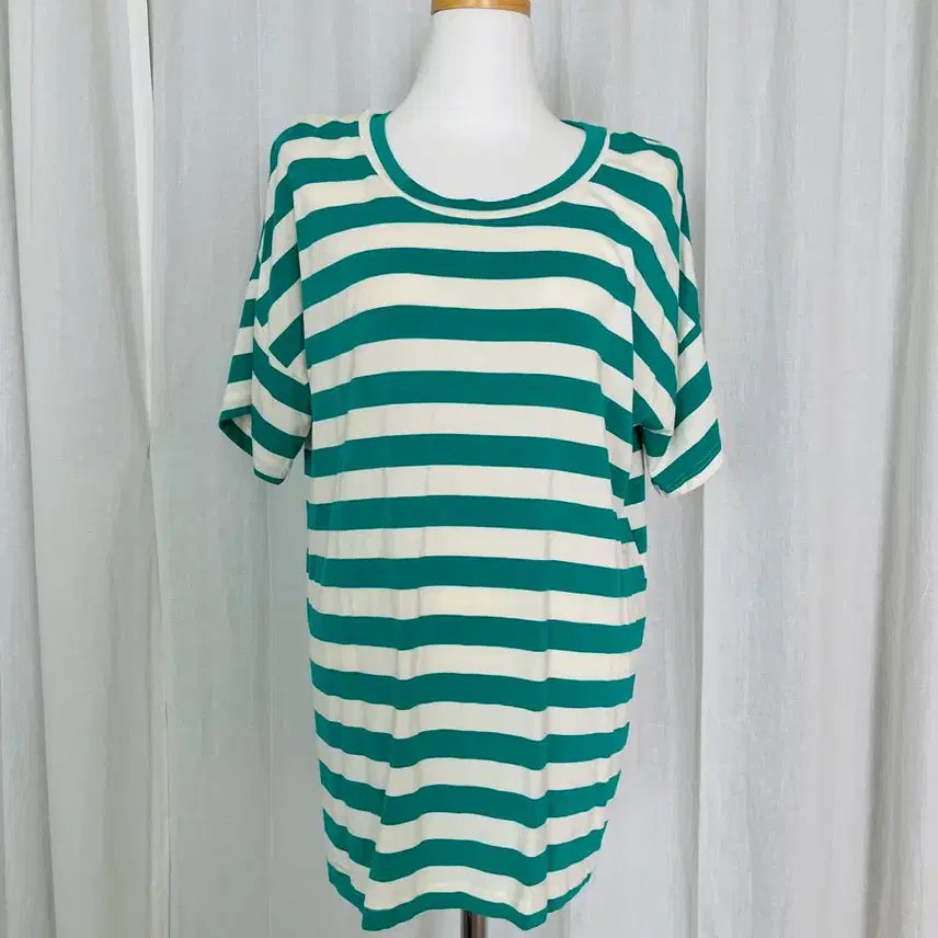 [BUNJANG] COS Mint Green Striped Short Sleeve T-shirt / 그린(민트) 스트라이프반팔
