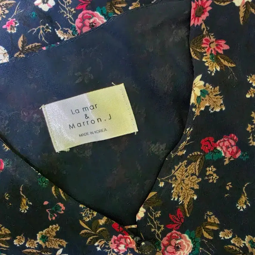 [BUNJANG] Date Look Floral Print Chiffon Long Dress / 데이트룩/ 브이넥/ 반소매  / 잔꽃무늬/ 쉬폰 롱원피스