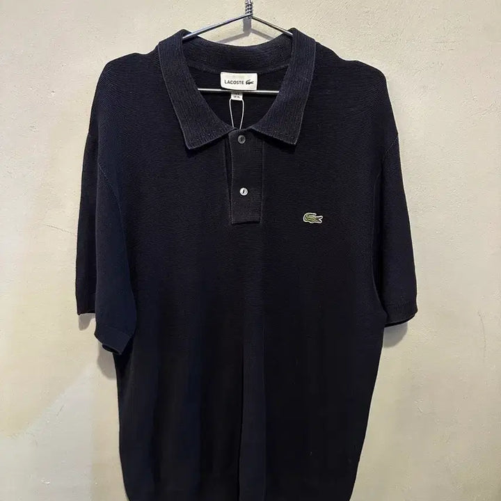 [BUNJANG] Lacoste Polo Shirt Black / 라코스테 반팔 카라티 블랙