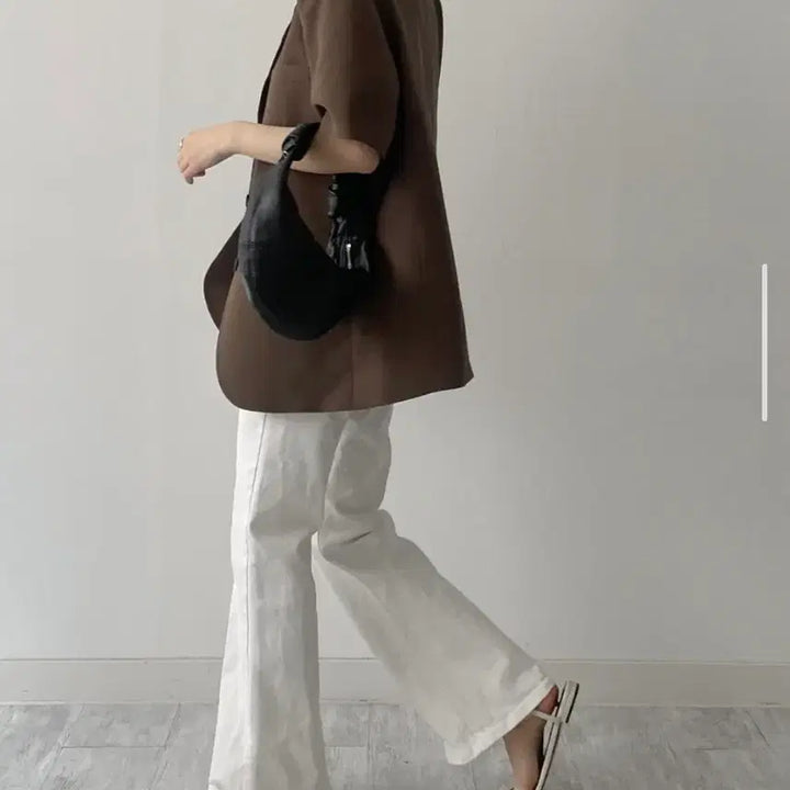 [SOLD OUT] (택채새상품) 르버터 린넨 스티치 오버핏 반팔 자켓 신상