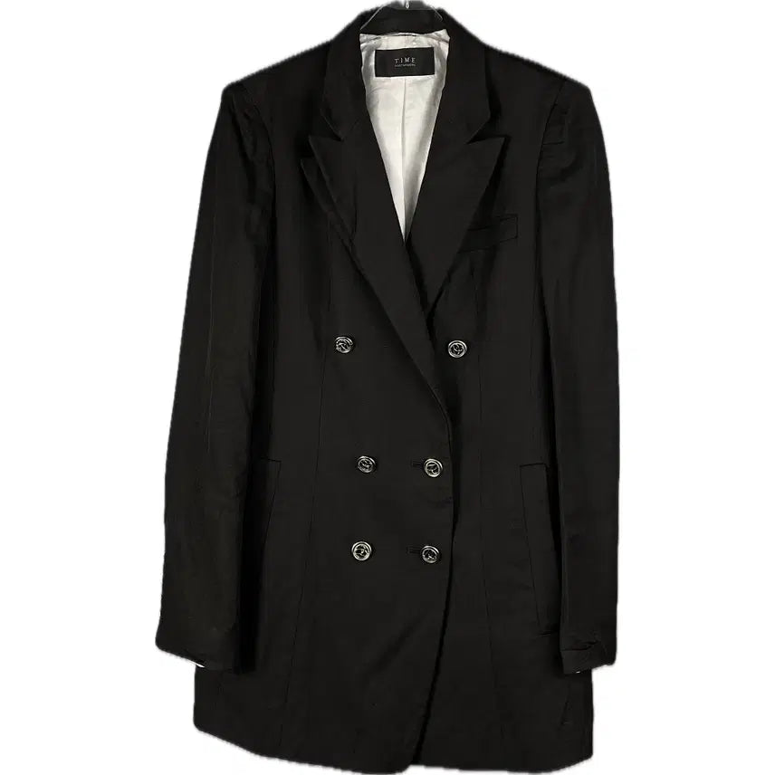 [BUNJANG] Time Linen Silk Blend Double Blazer Jacket / [S] 타임 린넨 실크 블랜드 더블 블레이저 자켓