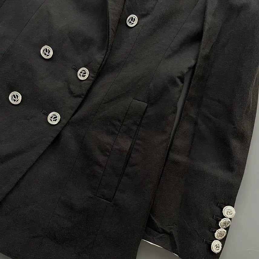 [BUNJANG] Time Linen Silk Blend Double Blazer Jacket / [S] 타임 린넨 실크 블랜드 더블 블레이저 자켓