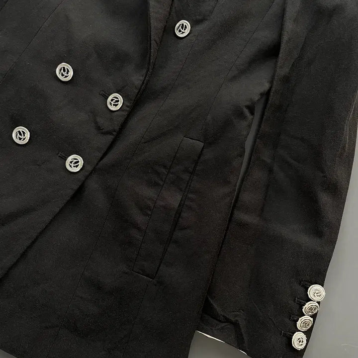 [BUNJANG] Time Linen Silk Blend Double Blazer Jacket / [S] 타임 린넨 실크 블랜드 더블 블레이저 자켓