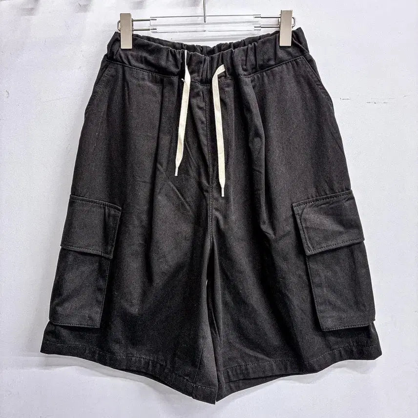 [BUNJANG] Washing Cargo Bermuda Shorts (Free Size) AF555 Black / [새상품] 워싱 카고 버뮤다팬츠 (FREE) AF555 블랙