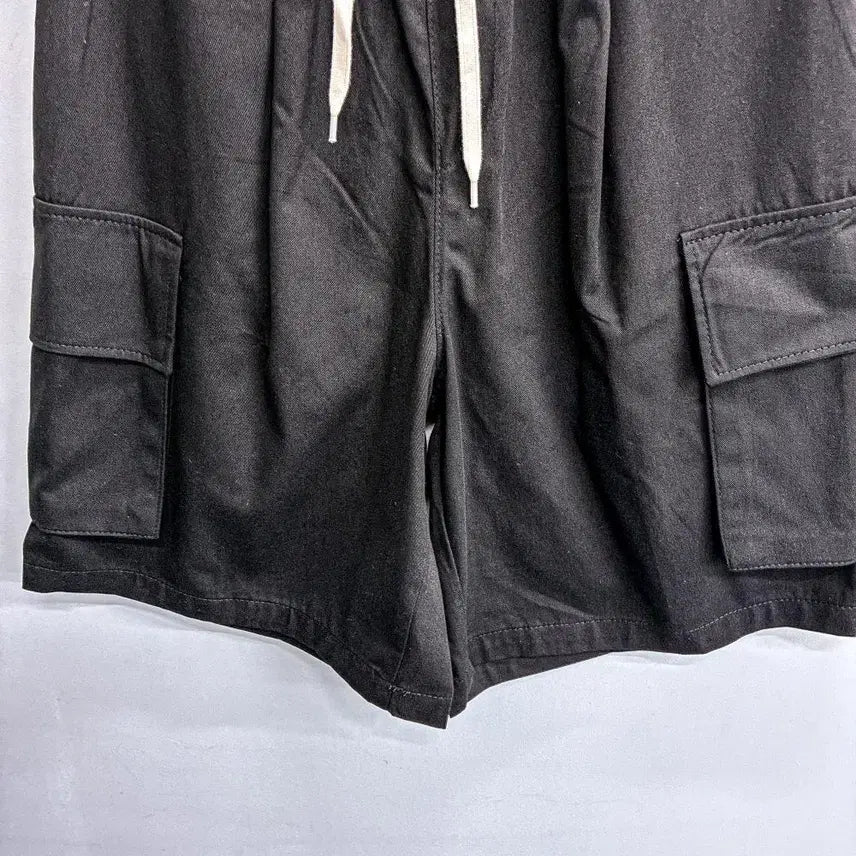 [BUNJANG] Washing Cargo Bermuda Shorts (Free Size) AF555 Black / [새상품] 워싱 카고 버뮤다팬츠 (FREE) AF555 블랙