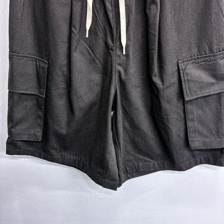 [BUNJANG] Washing Cargo Bermuda Shorts (Free Size) AF555 Black / [새상품] 워싱 카고 버뮤다팬츠 (FREE) AF555 블랙