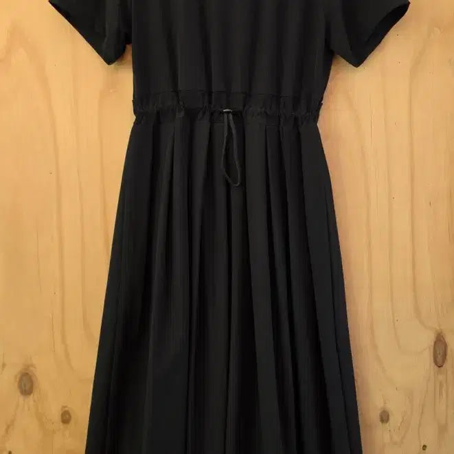 [BUNJANG] Pleated String Black Dress / 플리츠 스트링 바스락 블랙 원피스 (새옷)