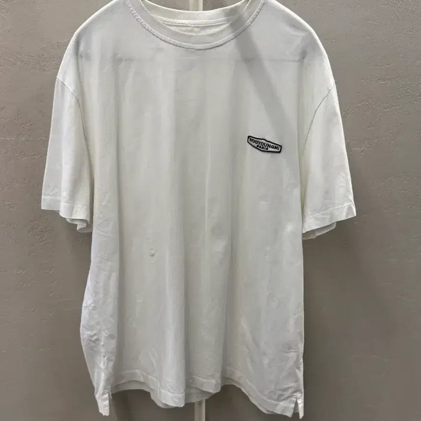 [BUNJANG] Wooyoungmi White Short-Sleeved T-shirt / 우영미 흰색 반팔 티셔츠 100