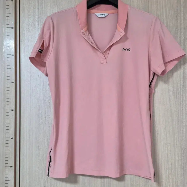 [SOLD OUT] 핑 골프웨어 여성 핑크 반팔 폴로티 100