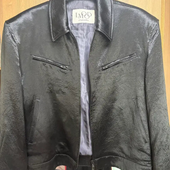 [BUNJANG] Elmood Regel Satin Jacket Black [48] / 엘무드 리겔 새틴 자켓 블랙 [48]