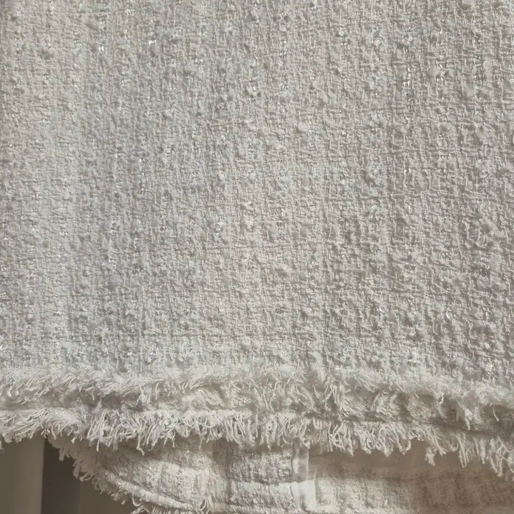 [BUNJANG] Ivory Tweed Cropped Jacket / 아이보리 트위드 반팔 자켓