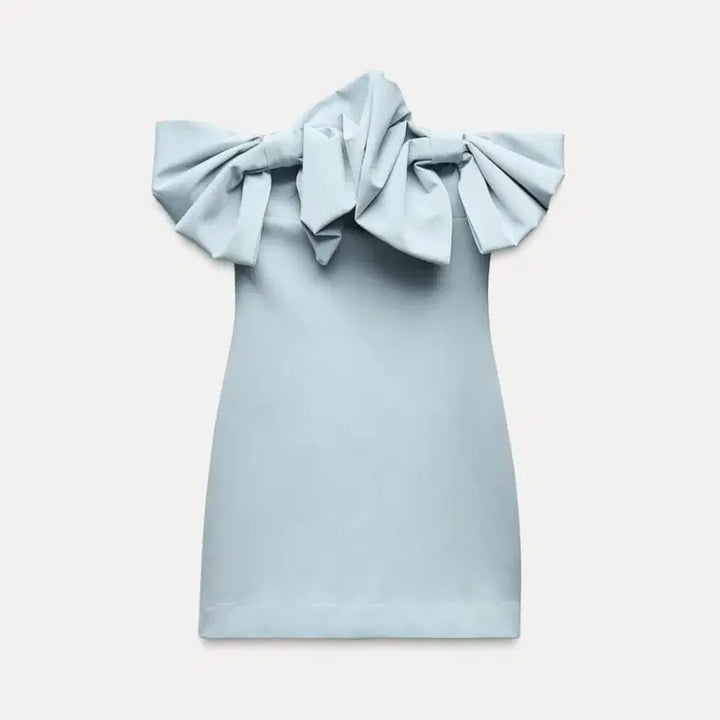 [BUNJANG] ZARA Ribbon Off-Shoulder Mini Dress / 자라 리본 오프숄더 원피스