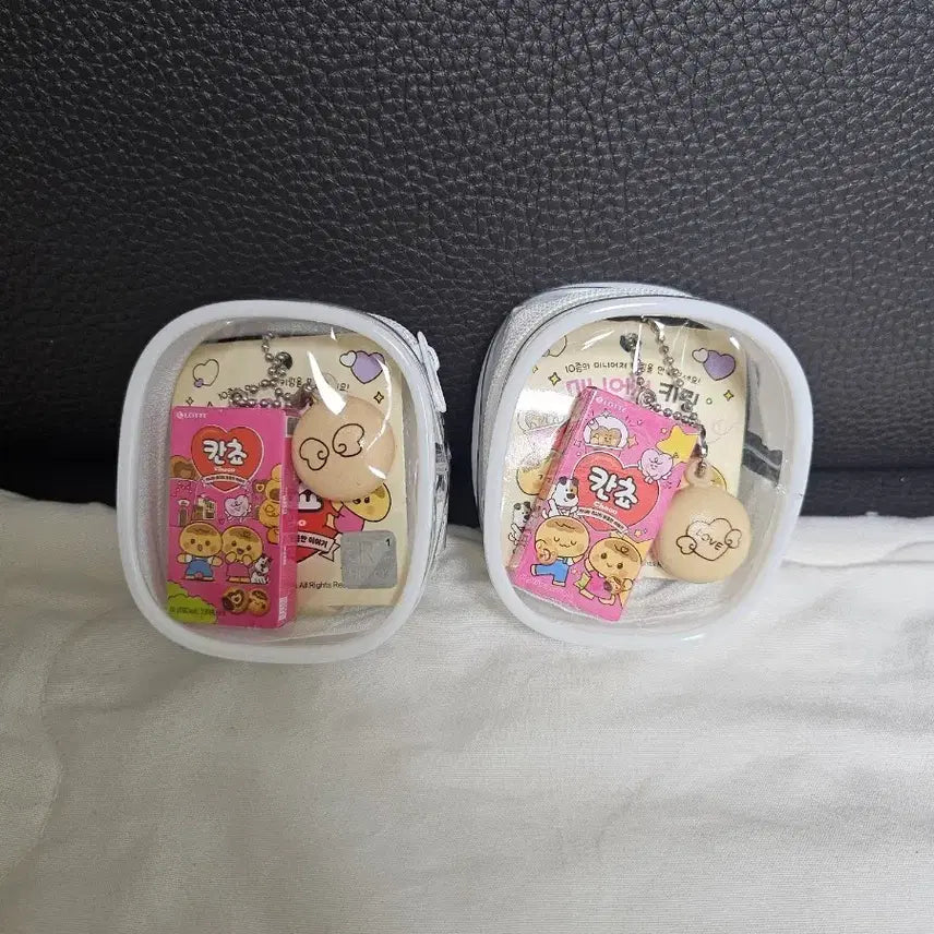 [BUNJANG] Lotte Kancho Mini Keyring + Transparent Pouch Set / 롯데 칸쵸 미니 키링 + 투명 파우치 세트