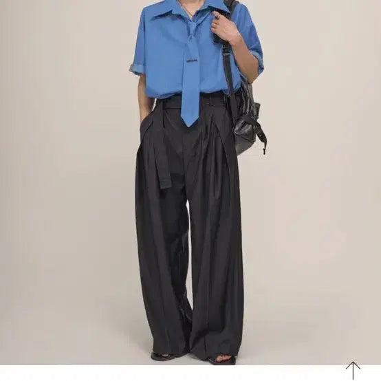 [SOLD OUT] 투플랜[LAN ARCHIVE]Ocean denim,트윈핀턱맥시와이드