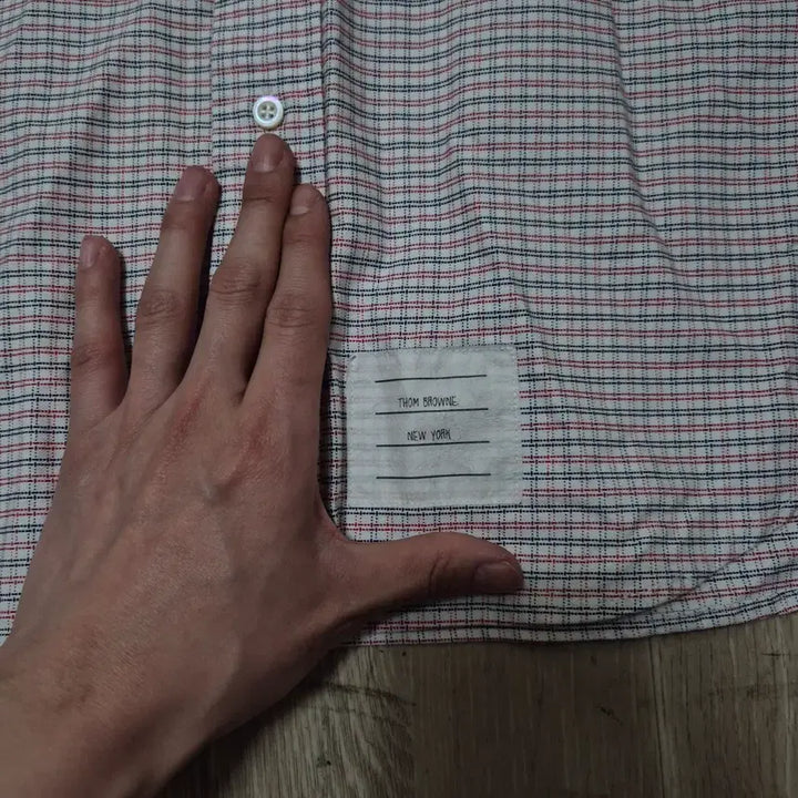 [BUNJANG] Thom Browne New York Oxford Button-Down Check Shirt / 톰브라운 뉴욕 옥스포드 버튼다운 체크 셔츠 S(90)