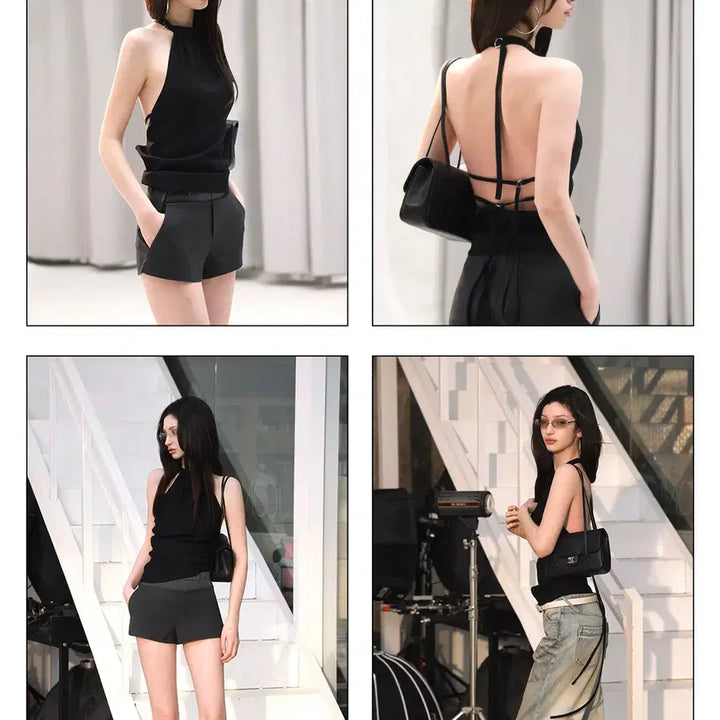 [BUNJANG] BulletNini Halter Neck Backless Tank Top / BulletNini 불렛니니 홀터넥 타이 백리스 섹시 탱크탑