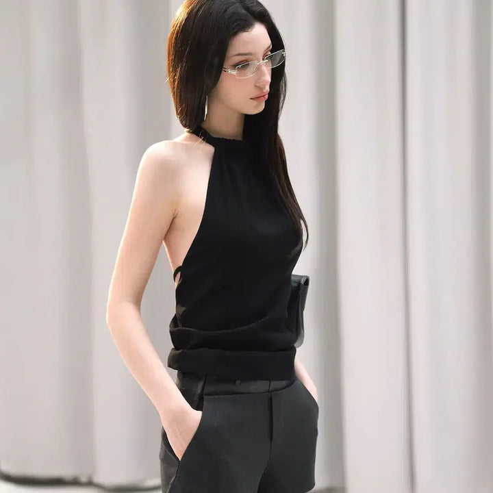 [BUNJANG] BulletNini Halter Neck Backless Tank Top / BulletNini 불렛니니 홀터넥 타이 백리스 섹시 탱크탑