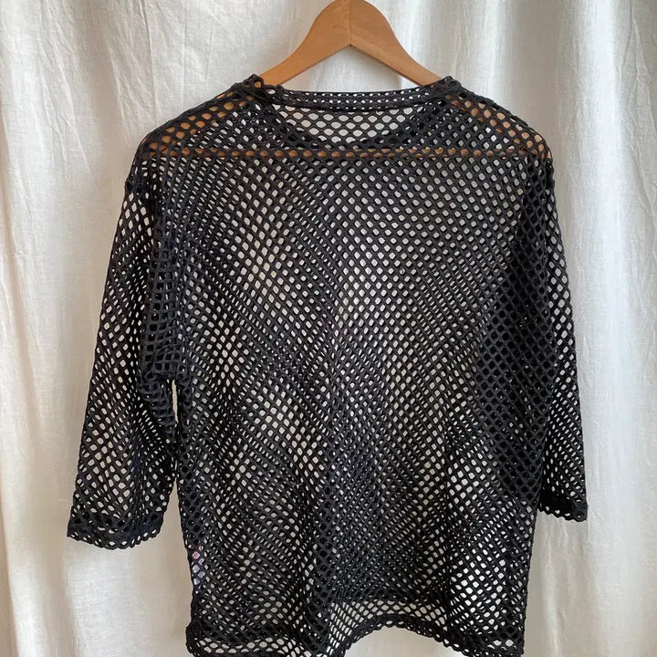 [BUNJANG] Black Net Layering Top (M-L) / 블랙 네트 7부탑(M-L)