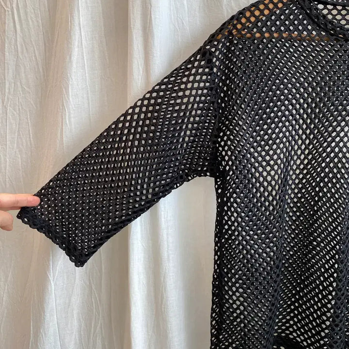 [BUNJANG] Black Net Layering Top (M-L) / 블랙 네트 7부탑(M-L)