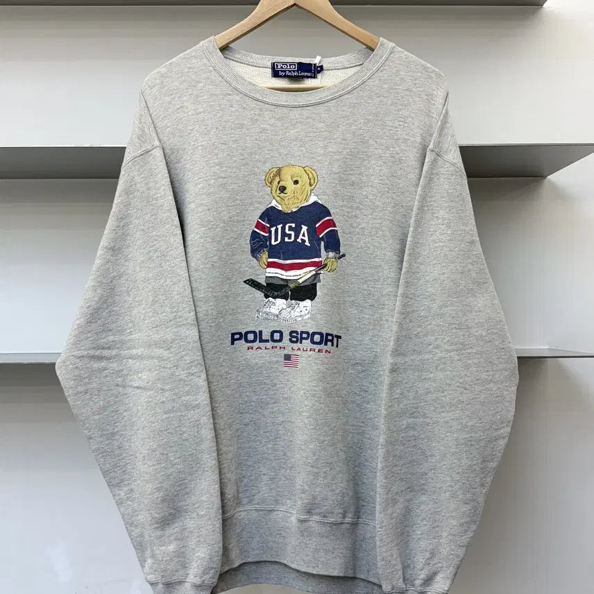 [BUNJANG] Polo Ralph Lauren 90s Hockey Bear Sweatshirt / 폴로랄프로렌 90s 폴로 하키 베어 스웻셔츠