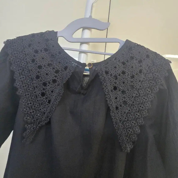[SOLD OUT] 레이스 칼라 블랙 롱 원피스