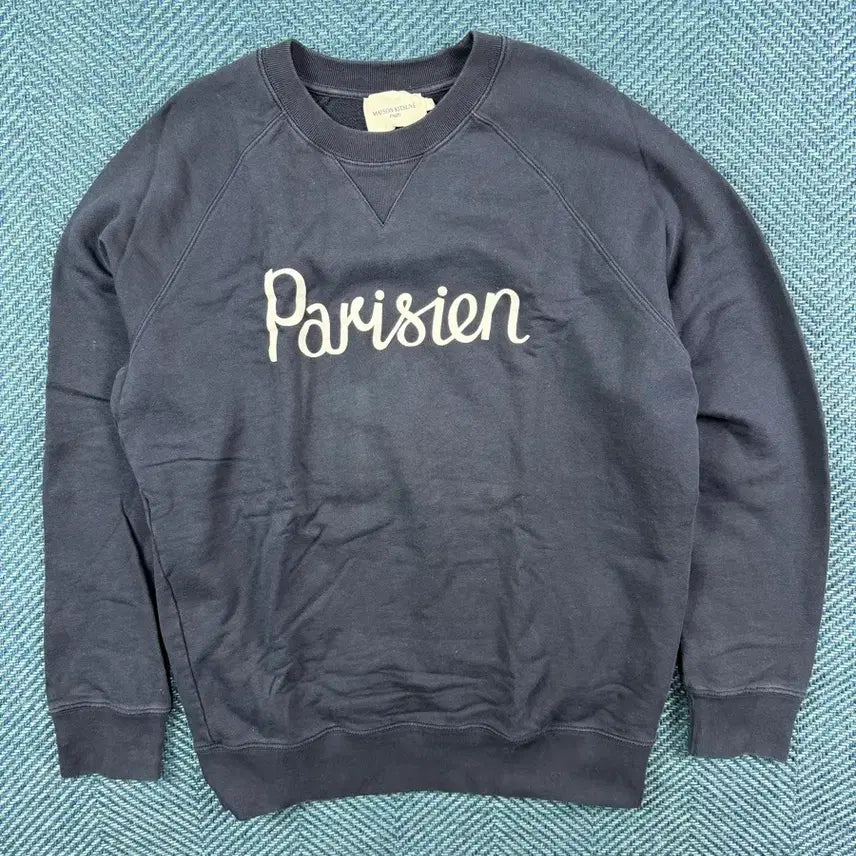 [BUNJANG] Maison Kitsune Parisien Sweatshirt (Navy, L) / [정품] 메종키츠네 파리지앵 맨투맨 (네이비 / L사이즈)