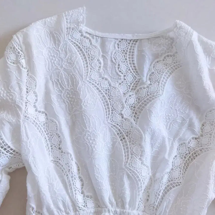 [BUNJANG] White Lace Tassel Dress / 화이트 레이스 태슬 원피스