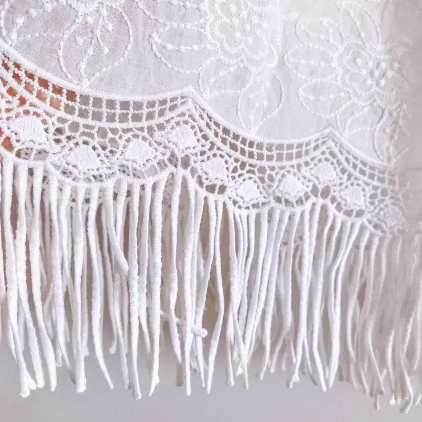 [BUNJANG] White Lace Tassel Dress / 화이트 레이스 태슬 원피스