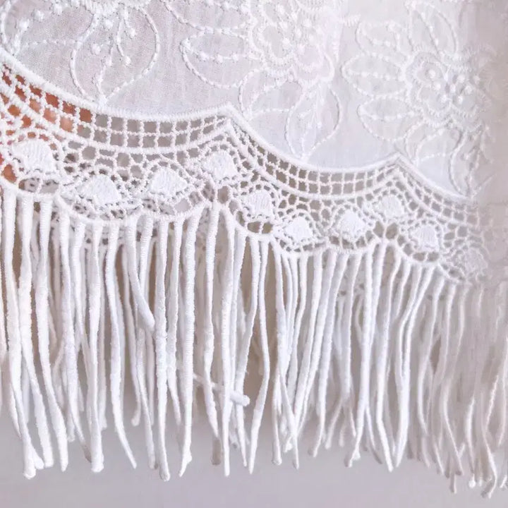 [BUNJANG] White Lace Tassel Dress / 화이트 레이스 태슬 원피스