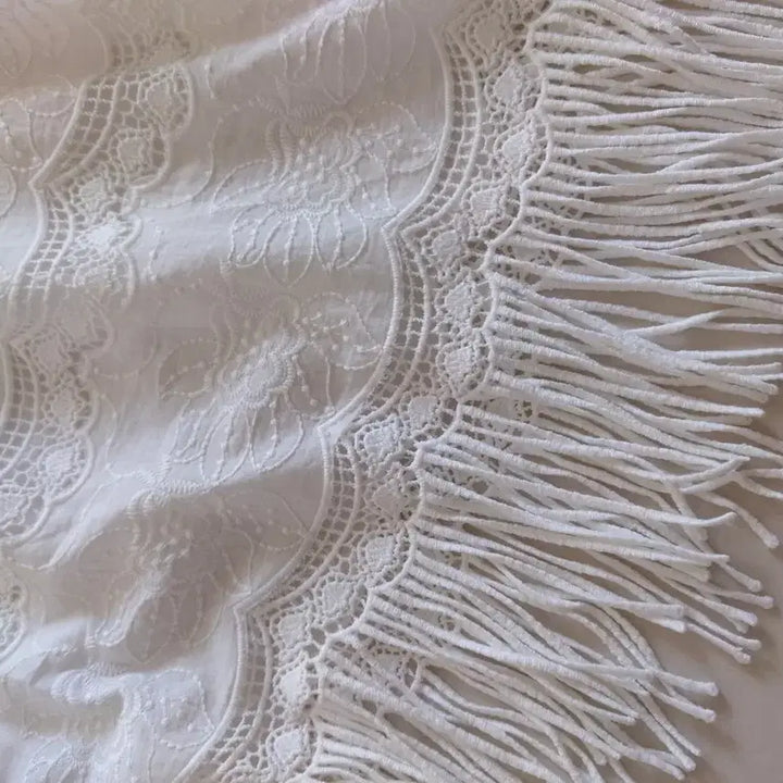 [BUNJANG] White Lace Tassel Dress / 화이트 레이스 태슬 원피스