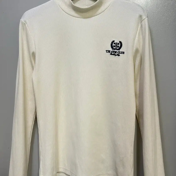 [BUNJANG] Ivory Ribbed Mock Neck T-Shirt / 아이보리 골지 반목 티셔츠(면 100%)