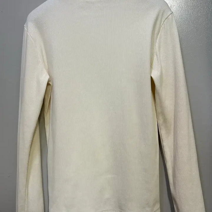 [BUNJANG] Ivory Ribbed Mock Neck T-Shirt / 아이보리 골지 반목 티셔츠(면 100%)