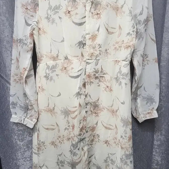 [BUNJANG] Floral Chiffon Wrap Long Dress / 플라워 쉬폰 롱 원피스