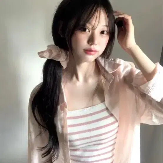 [BUNJANG] Lovely Pink Loose Fit Shirt / 러블리 핑크 여리 루즈핏 셔츠