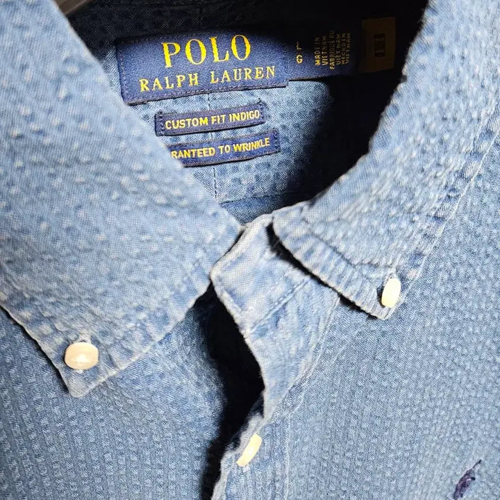[BUNJANG] Polo Ralph Lauren Indigo Seersucker Shirt - Large / [25SS] 폴로 랄프로렌 인디고 시어서커 셔츠 라지