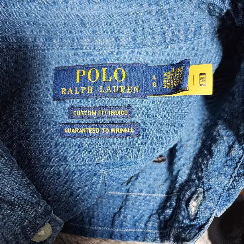 [BUNJANG] Polo Ralph Lauren Indigo Seersucker Shirt - Large / [25SS] 폴로 랄프로렌 인디고 시어서커 셔츠 라지