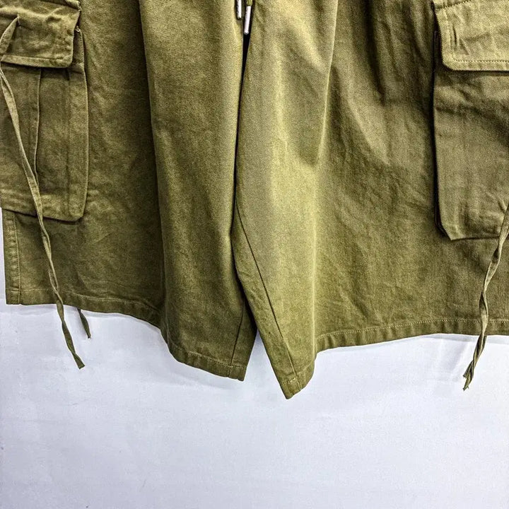 [BUNJANG] AF557 Khaki Strap Cargo Bermuda Pants / [새상품] 스트랩 카고 버뮤다 팬츠 (FREE) AF557 카키
