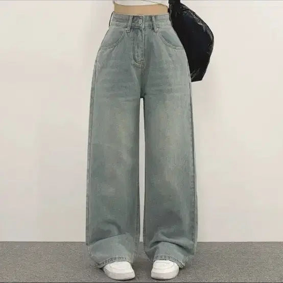 [BUNJANG] Wide Denim Pants / 연청 와이드 데님 팬츠