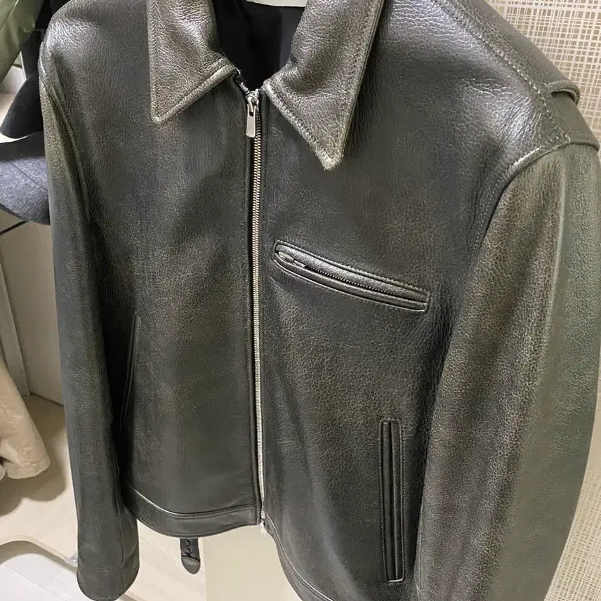 [SOLD OUT] 토니웩 25FW 레더 체스트집 자켓 L