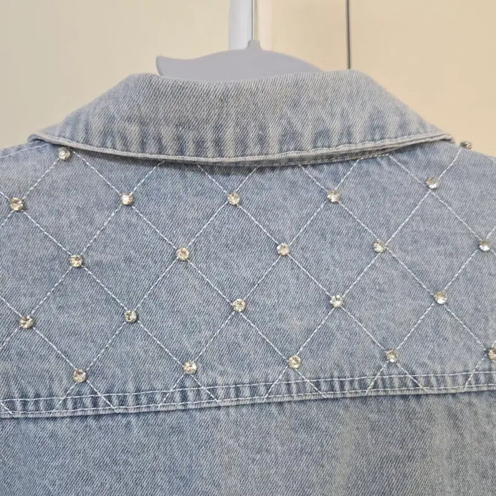 [BUNJANG] Stone Embellished Denim Jacket / 연청 스톤포인트 데님 자켓