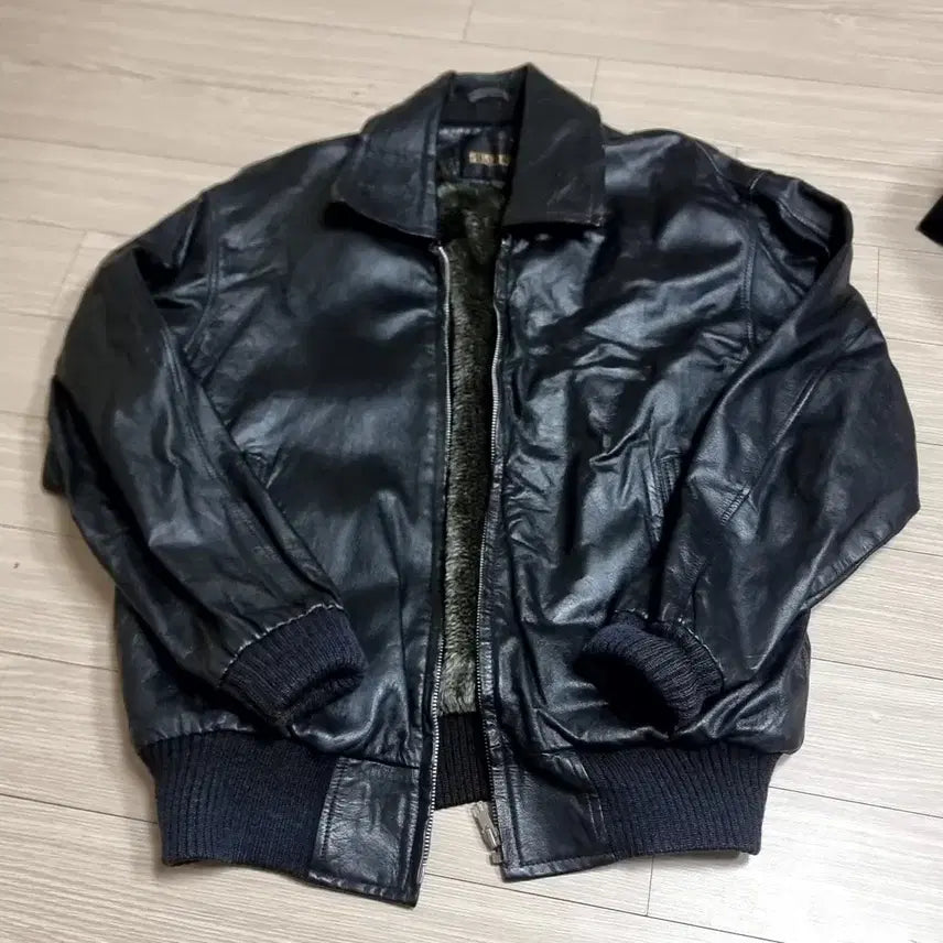 [BUNJANG] Deluxe Skinwear 90s Leather Jacket / 일본산 90sDeluxe Skinwear 무스탕 가죽 자켓(95-100)