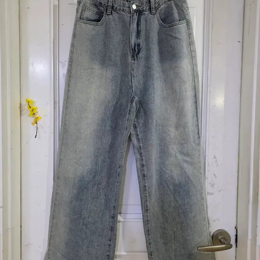 [BUNJANG] Spandex Wide Leg Jeans / 봄  여름  스판  고급스러운 청통바지