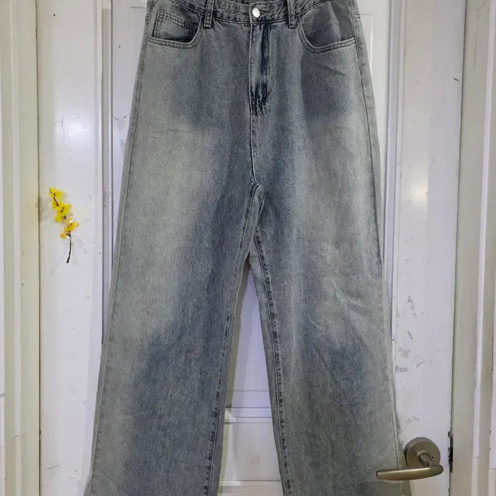 [BUNJANG] Spandex Wide Leg Jeans / 봄  여름  스판  고급스러운 청통바지