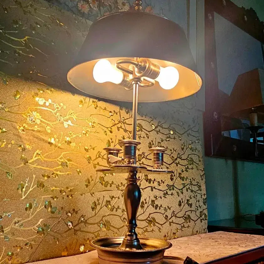 [BUNJANG] French Empire Vintage Table Lamp / 1900년대 프랑스제국 빈티지엔틱골동품/2구 탁상용스탠드/촛대3구