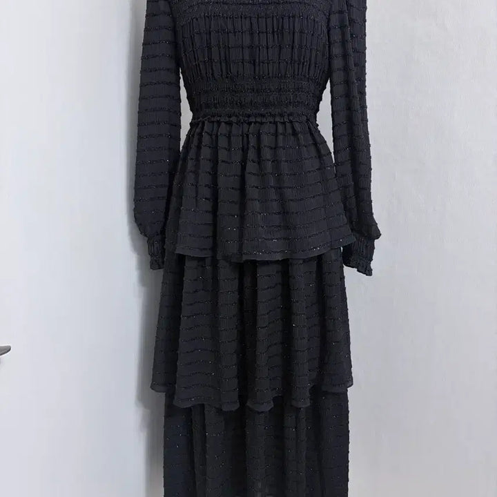 [BUNJANG] Maje Lace Chiffon Long Dress / 마쥬 레이스 쉬폰 롱 원피스