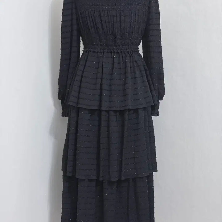 [BUNJANG] Maje Lace Chiffon Long Dress / 마쥬 레이스 쉬폰 롱 원피스