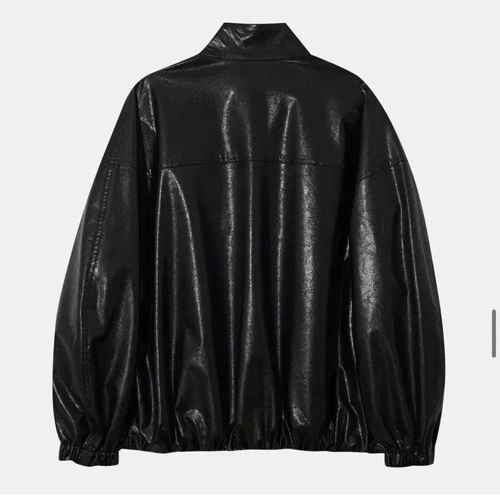 [BUNJANG] Le Highneck Leather Jacket Black Leather Jacket / 르 하이넥 레더자켓 블랙 가죽자켓